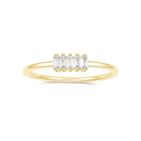Selena 1.5mm 14k Gold Plated Baguette Cubic Zirconia Eternity Ring - Picture 3 of 3